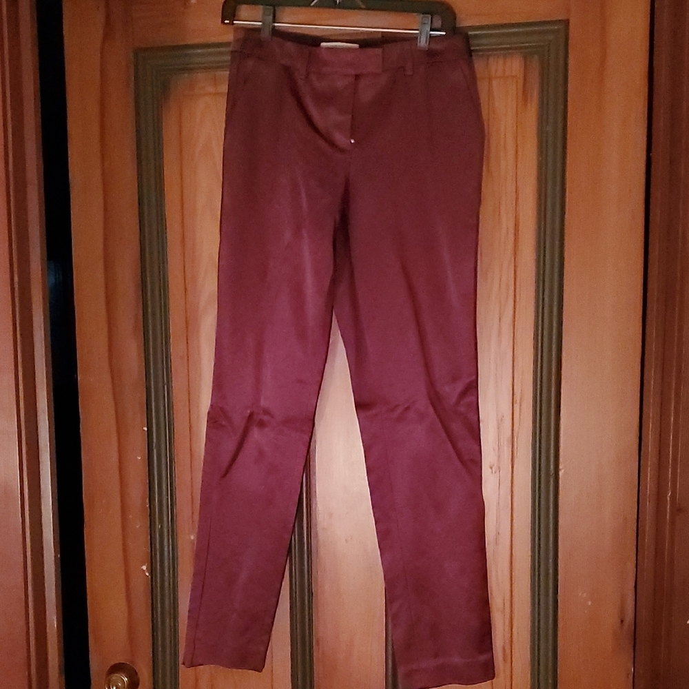 Nwot Sz 4 Christopher Kane Burgundy Straight-Leg Pants